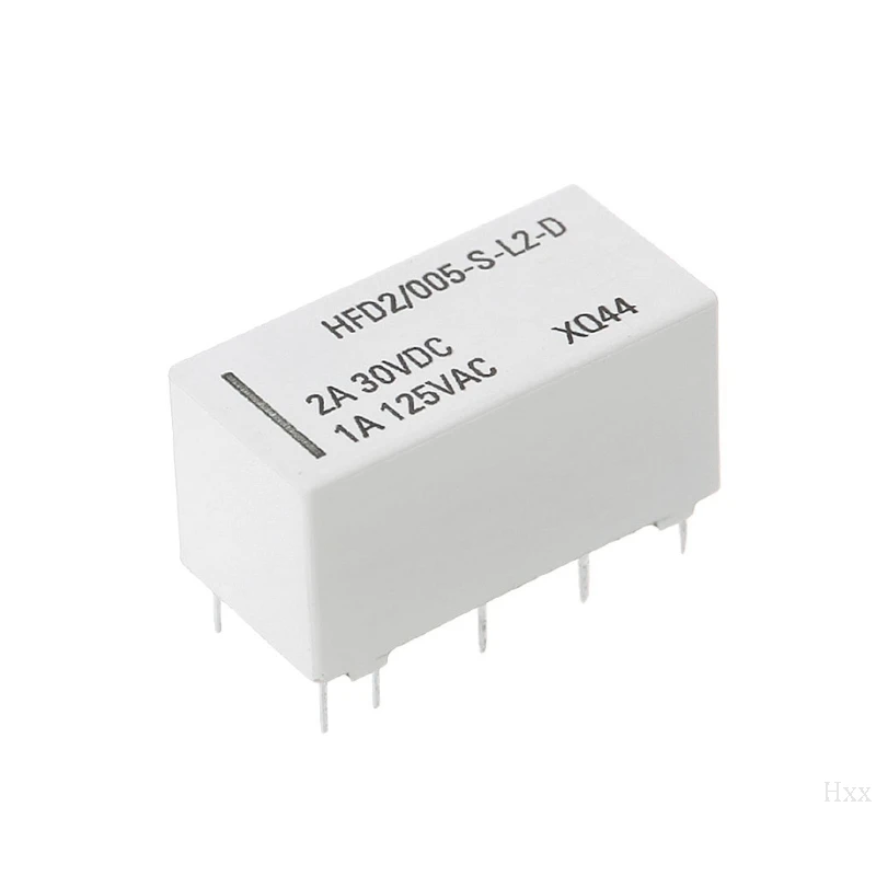 

5V Coil Bistable Latching Relay DPDT 2A 30VDC 1A 125VAC HFD2/005-S-L2-D Realy New