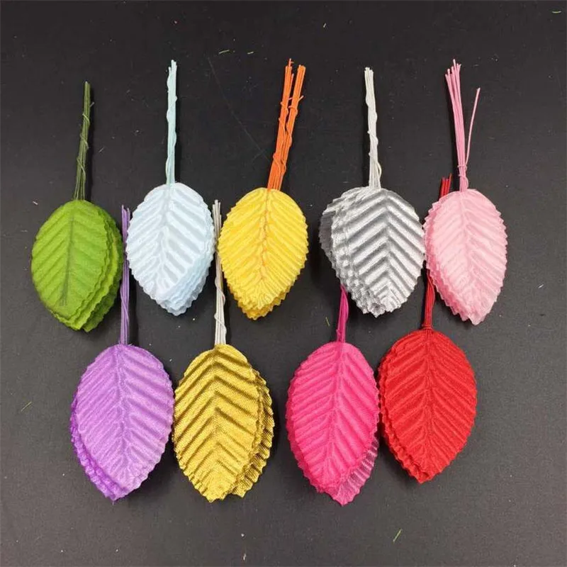 

Hot 10Pcs/Pack Fashion Multi Color High Simulation Leaves Silk Stocking Flower Artificial Scrapbooking Party Family Decoration