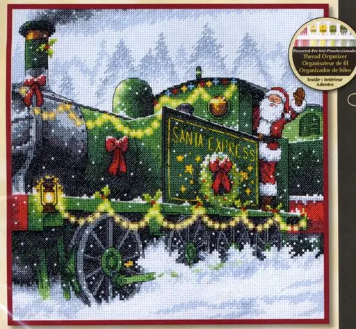 cs-2784 Cross Stitch Kit Santa Express Christmas Train Car Gift dim 70-08918 08918