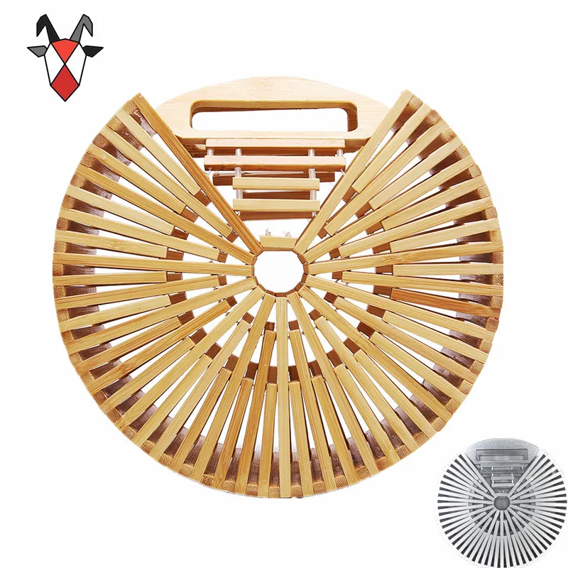 

New Ladies Handmade Woven Straw Beach Bag Women Handbag Female Big Travel Vacation Totes Bamboo Handbag For Summer Women's Purse