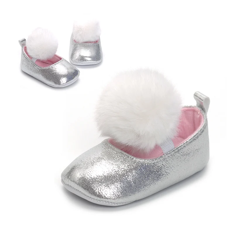Niña Zapatos Niño princesa suave único primeros caminante Vestido Infantil niña bola blanca venda elástico para las muchachas Niña Zapatos Niño princesa suave único primeros caminante Vestido Infantil niña bola blanca venda elástico para las muchachas