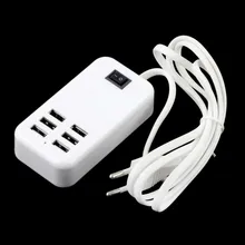 50 шт. Универсальный США Великобритания ЕС вилка AC 5 в 3A 6 настольная установка с портами USB настенное зарядное устройство адаптер питания для iPhone samsung HUAWEI PC