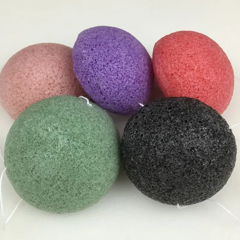 1 шт. натуральная косметика Konjac Puff бамбуковый уголь Очищающая губка для макияжа средство для чистки лица гладкая Красота Эфирное средство Konnyaku