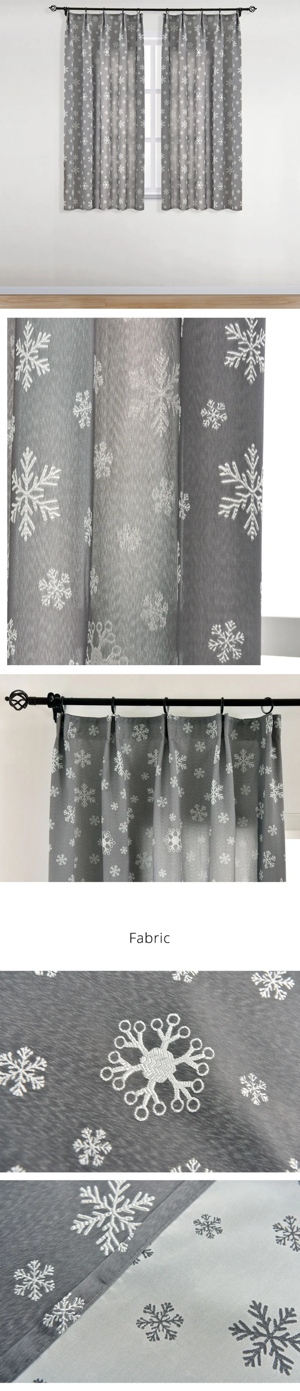 LOZUJOJU New Short Curtains for Living Room Doors Snow Jacquard Semi Shade Thick Fabric Ready Made Tape Elegant Panel Blue Drape (2)