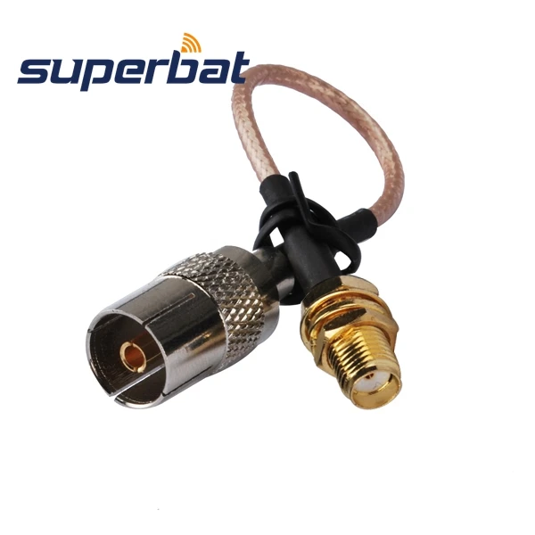 Superbat RF SMA female bulkhead to TV Straight Jack Pigtail cable RG316 10CM extend adapter | Мобильные - Цена: 