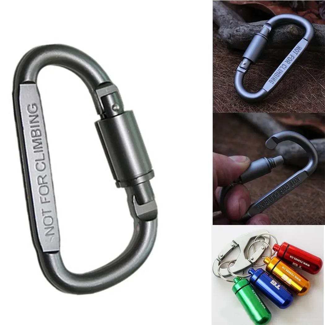 Aluminum Alloy D ring Locking Carabiner Screw Lock Hanging Hook Buckle Keychain for Outdoor