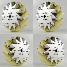 Набор промышленных колес 150 кг нагрузки 203 мм 8 дюймов алюминиевые колеса Mecanum оптом онлайн(2 левые, 2 правые