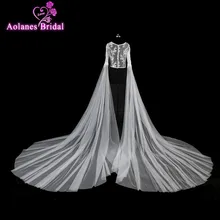 Красивая кружевная Свадебная шаль Полли длинная аппликация Свадебная шаль-накидка белая Длинная свадебная накидка болеро Свадебные аксессуары