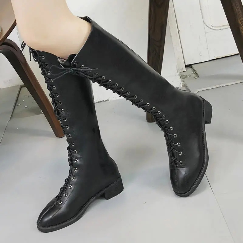 

Woman Boots Concise Knee High Riding Boots Ladies Shoes