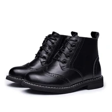 2017 Children Boots Boys Snow Waterproof Shoes Kids Genuine Leather Boots Boy Boots Girls Martin Warm Shoes Sport Shoes