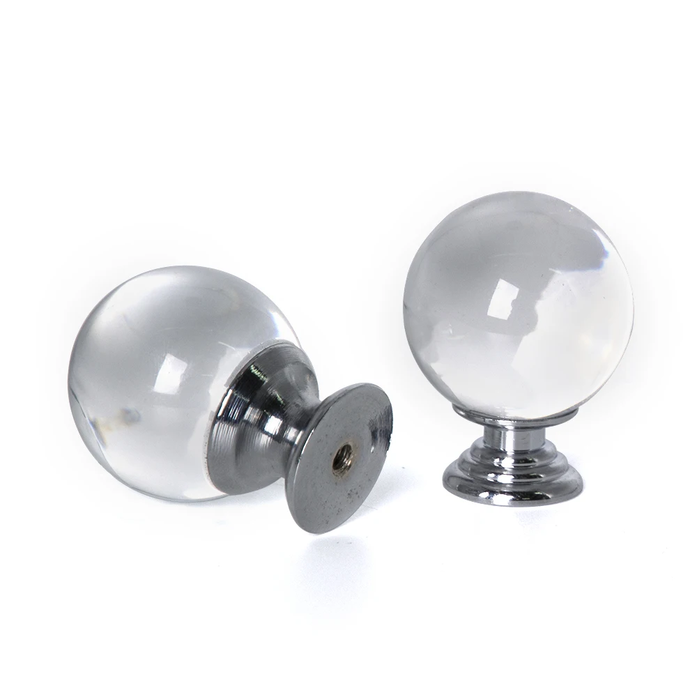 

30mm/40mm Clear Crystal Alloy Ball Base Handle Furniture Accessories Hardware Drawer Cabinet Wardrobe Door Knobs 10pcs