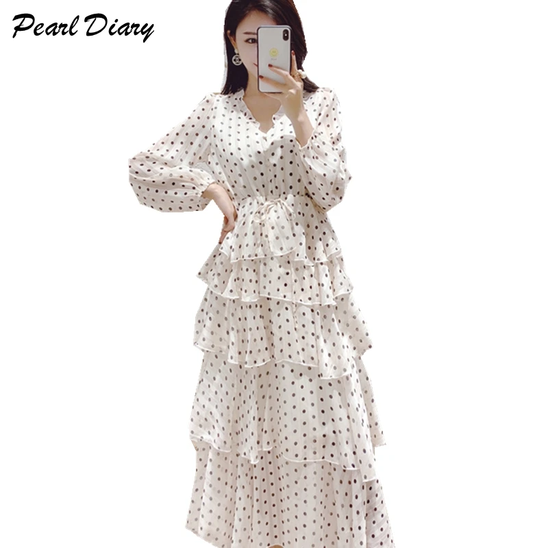 polka dot chiffon dress