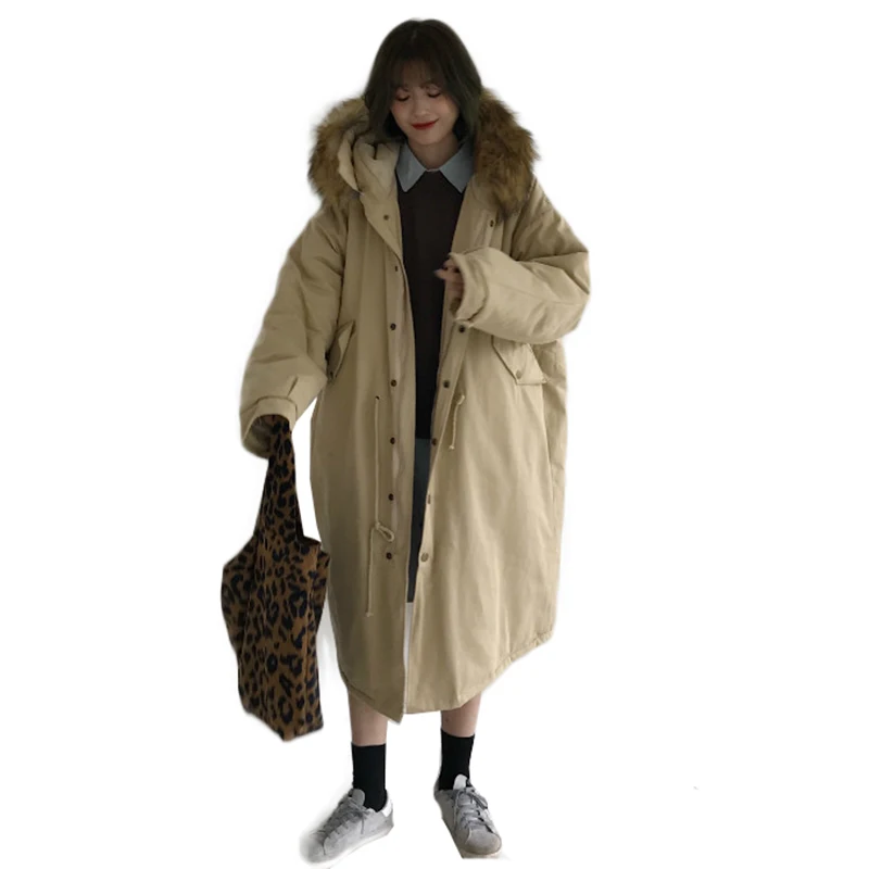D'hiver Épais De Rembourré Coton khaki Femme Grande Pardessus Lâche Chaud Veste Black Taille red Femmes Parka RqExFtfF