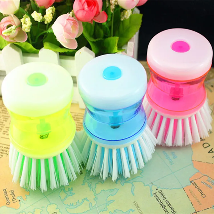 Creative Plastic Manual Automatic Liquid Home Cleaning Brush Household