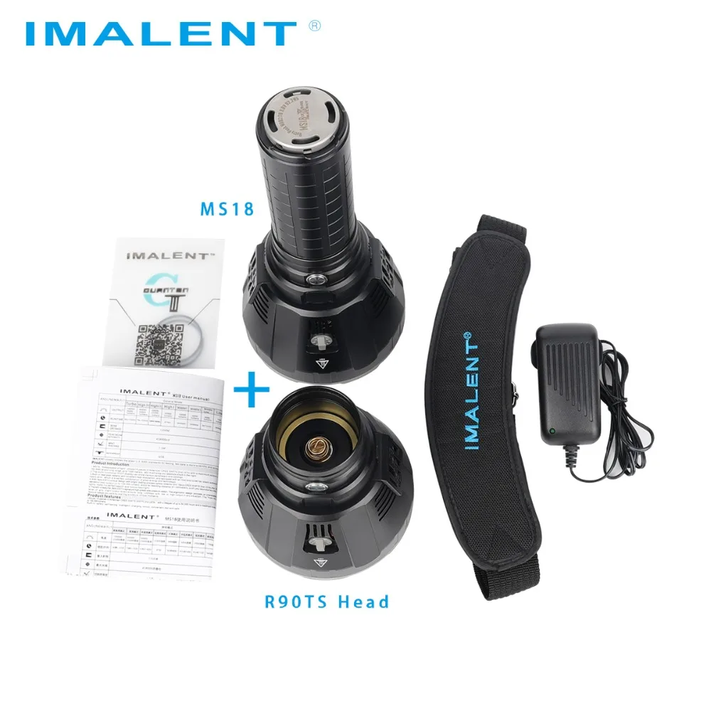 Фонарик IMALENT MS18+ набор головок R90TS(2 головки+ 1 корпус) CREE XHP35 HI/CREE XHP70.2 светодиодный фонарь