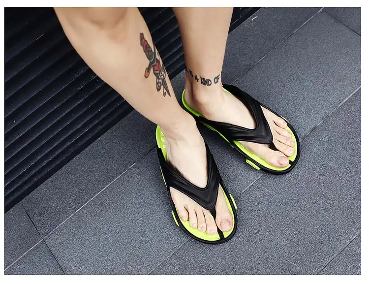 Summer Men Flip Flops Male Mixed Color Slippers Men Casual PVC EVA Shoes Summer Fashion Flats Comfortable Sandals Size 40~45