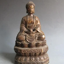Песня voge gem S0177 12 ДЮЙМОВ Тибет Фейн Старая Бронза Амитаюс Шакьямуни Татхагата Ru Лай Статуя Будды