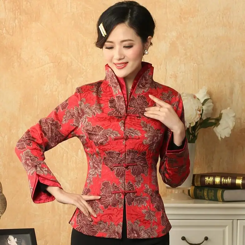 

Red Fashion New Chinese tradition Style Women MontherJacket Coat Outerwear Long Sleeves Size: M,L,XL,XXL,XXXL MN053
