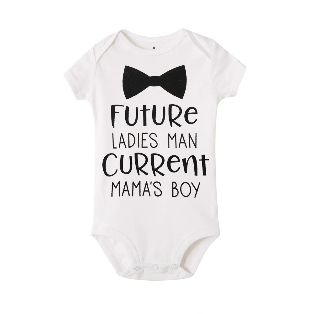 2019 комбинезон для новорожденных мальчиков с надписью «Future Ladies Man Current Mama's Boy», Летний комбинезон с короткими рукавами, одежда для малышей