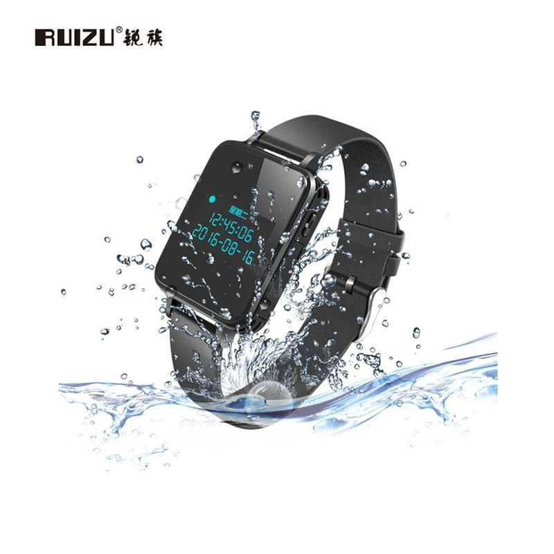 

RUIZU K18 MP3 Player Waterproof Digital Voice Recorder 16GB/8GB Wristband HiFi Lossless Music Watch Noise Reduction