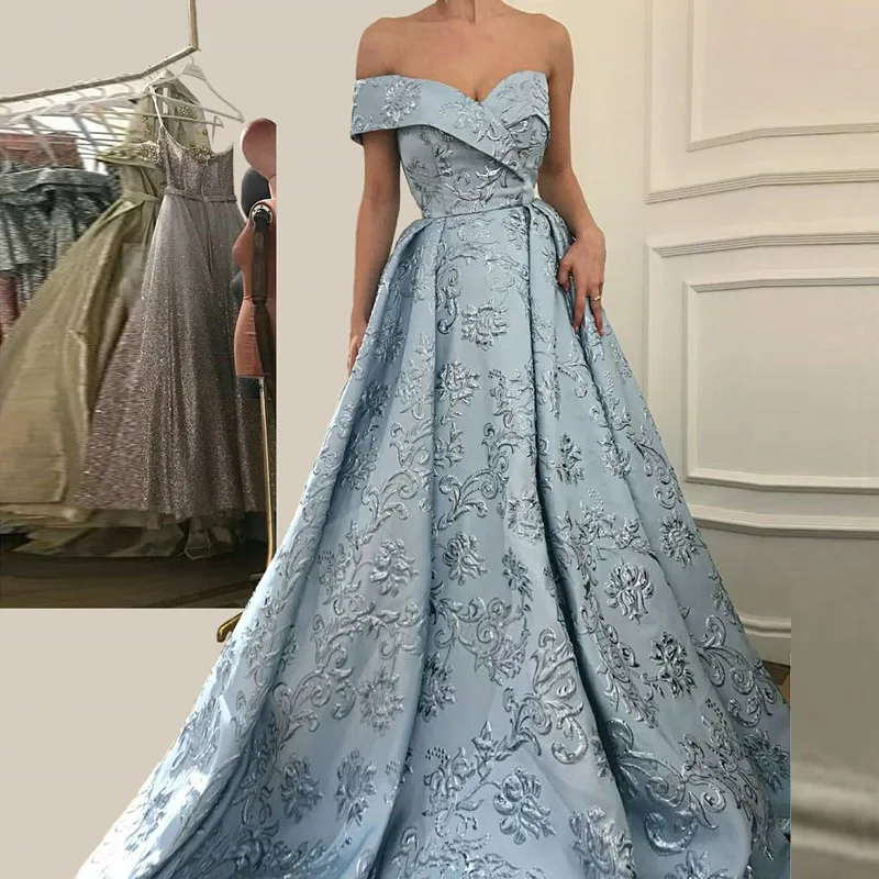 

Elegant Muslim Evening Dresses 2019 A-line Sweetheart Appliques Beaded Long Islamic Dubai Saudi Arabic Long Formal Evening Gown