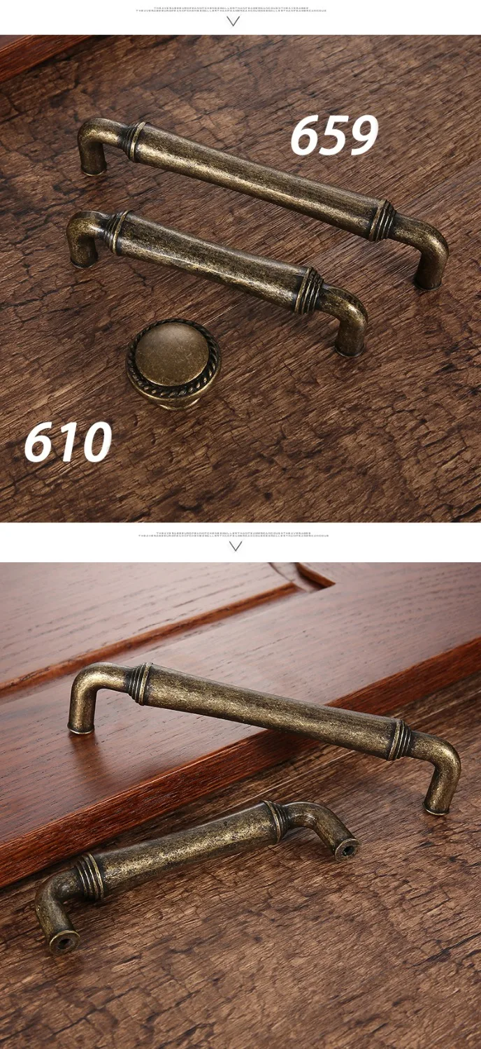 AOBT Retro Metal Antique Brass 96mm 128mm Kitchen Cabinet Door Handle Furniture Drawer Knobs Wardrobe Cupboard Pulls Handles 610