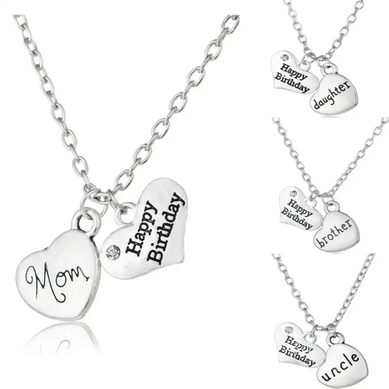 Fashion Heart Charm Silver Crystal Chain Pendant Necklace Women Men Jewelry Gift