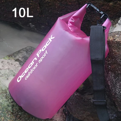 Водонепроницаемая сухая сумка, полупрозрачная спортивная сумка для хранения, для пляжа, каноэ, каякинга, рафтинга, лодок, рыбалки, пеших прогулок, кемпинга - Цвет: 10L