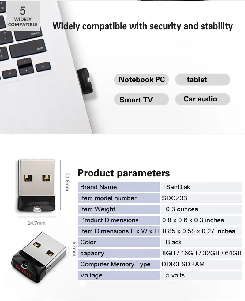 sandisk Usb флеш-накопитель 32 Гб 64 Гб мини-флеш-накопители 16 ГБ USB 2,0 карта памяти 8 Гб флэш-диск