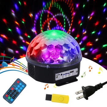 

Tomshine Mini Rotating Magic Ball LED Light Colors Changes Sound Activated Remote Control Portable for Disco Stage KTV Party