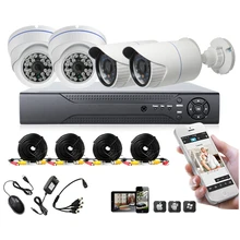 4 Ch Video Surveillance AHD DVR Security 2MP AHD Camera System 4 Day& Night AHD 1080p Security Weatherproof Surveillance Camera
