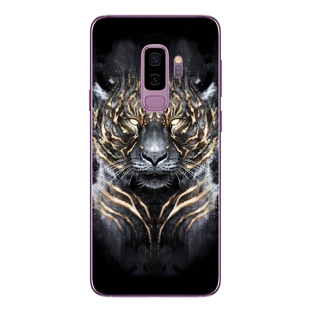 Мягкий термополиуретановый чехол для samsung Galaxy S7 Edge S8 S9 Plus, силиконовый чехол, чехол с тигром, львом, волком, лисой, рыбой, защитный чехол для телефона