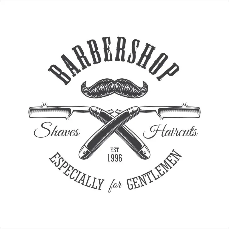 DCTAL hombre Barber Shop pegatina ESTD Chop Bread Decal Haircut pelo Clipper afeitar vinilo Wall Art decalques decoracion 7777