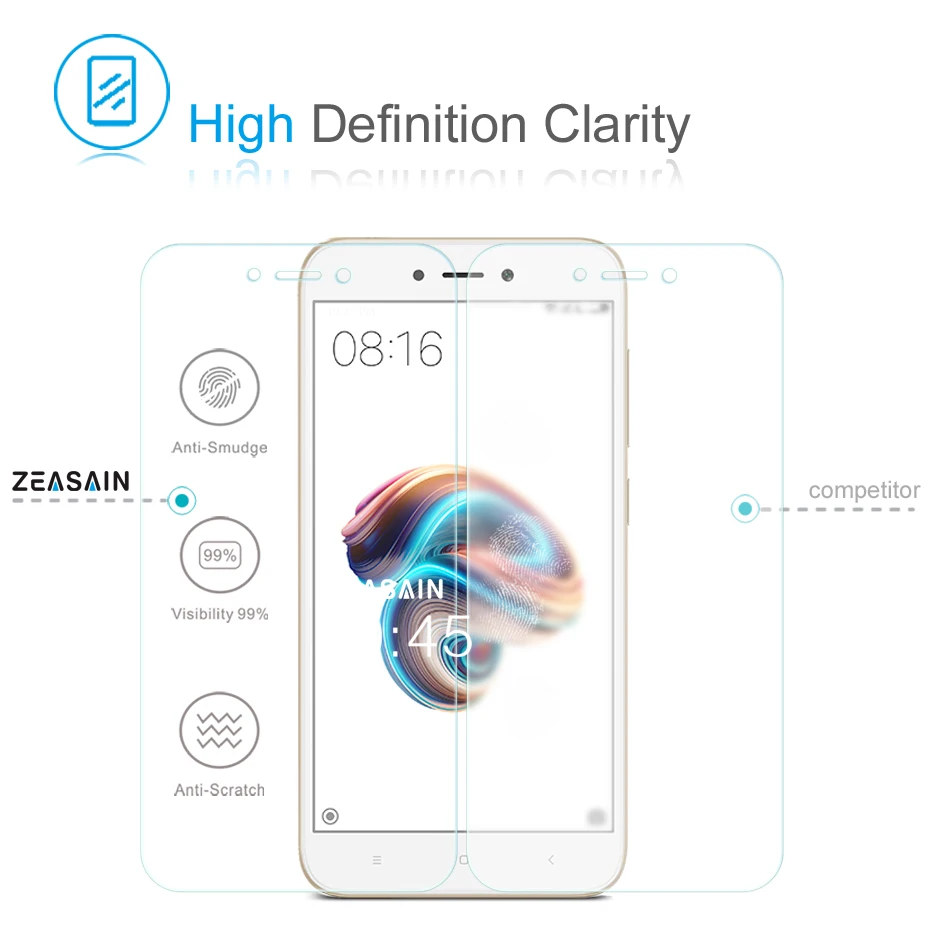 2 Pack Original ZEASAIN 2.5D Tempered Glass Screen Protector For Xiaomi Redmi 5A Redmi5A Xiomi Redmi 5 A Toughened Glass Film (4)