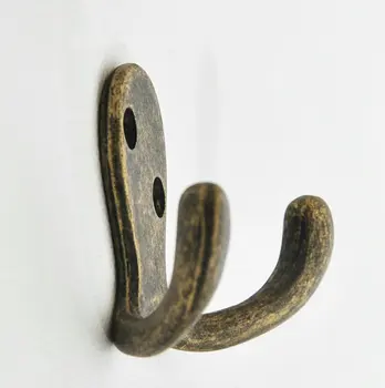 

2PCS/Lot Double Hook Antique Garden Type Door Wall Double J Hook Coat Hanger Clothes Hook Coat Robe Hook Coat Rack With Screws