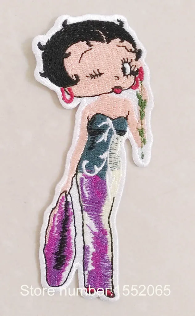 

Custom Beautiful Lady Laser Cut Embroidered Patch With Iron On Backing