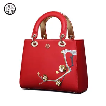 

2020 New Pmsix red leather leather women bags fashion dinner Diana bag shoulder diagonal embroidered Msbag