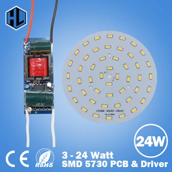 

AC100-240V LED power supply driver+3W5W7W9W12W15W18W24W warm/cold white 5730 SMD Light Board Led Lamp Panel For Ceiling light