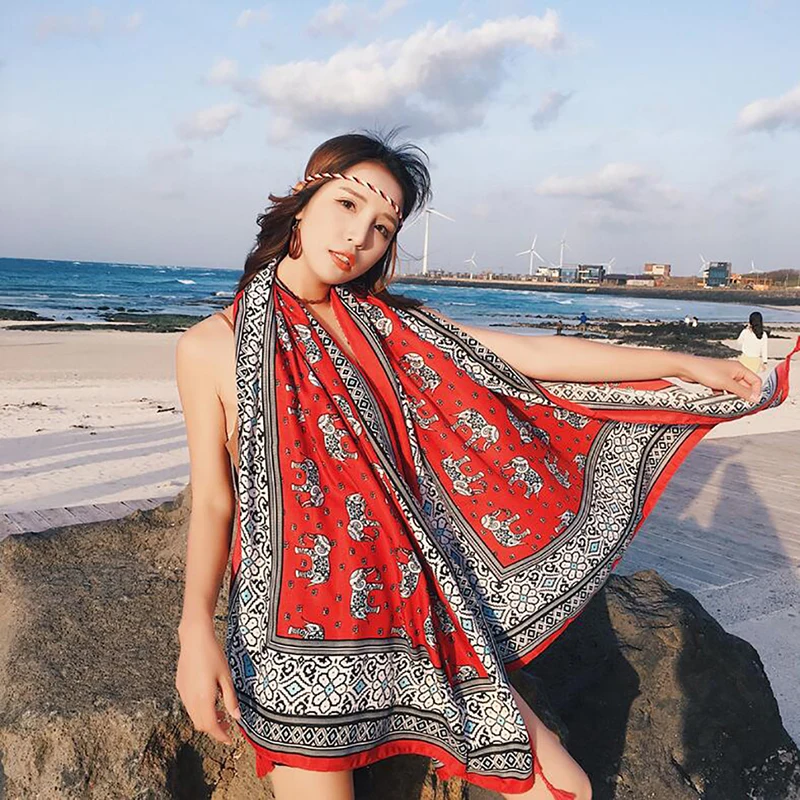 New Women Scarfs For Ladies Scarves Women Spring And Autumn Sunscreen Shawls Summer Long Scarf Seaside Holiday Beach Towel