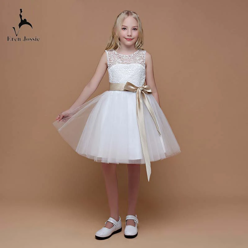 lace bodice flower girl dress