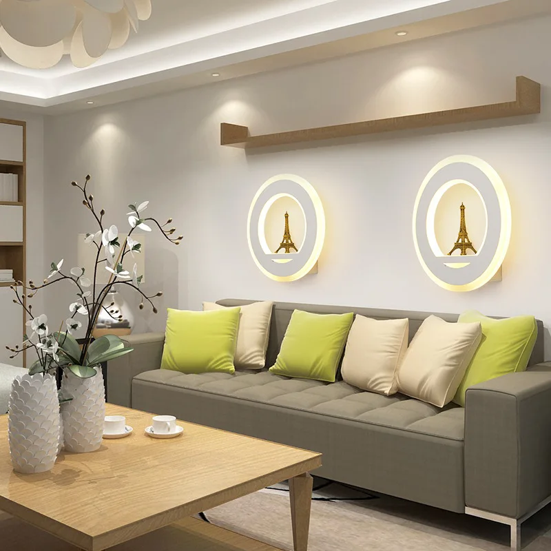 Башня LED настенная лампа Акриловая детская комната Luminarias De Interior настенный