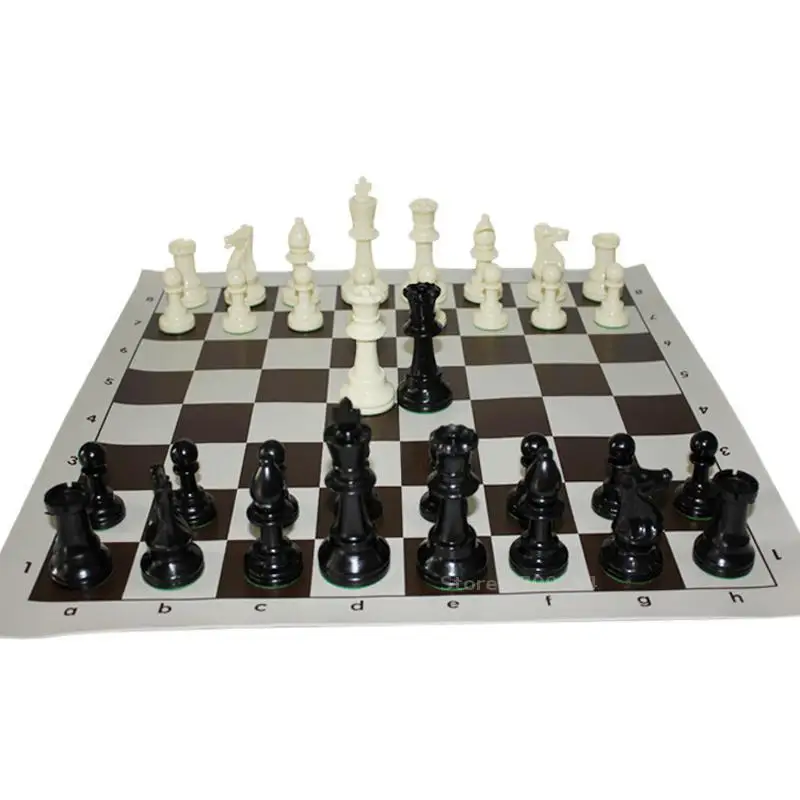 

International Standard Chess Game Set Competition King 97mm(3.82inch) Large Plastic Chess Set with Chessboard 4 queen Board Game