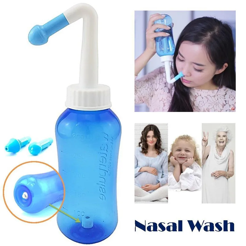 1 set Adults Children Nasal Wash Cleaner Nose Protector Cleans Moistens Child Adult Avoid Allergic Rhinitis Neti Pot 300ML