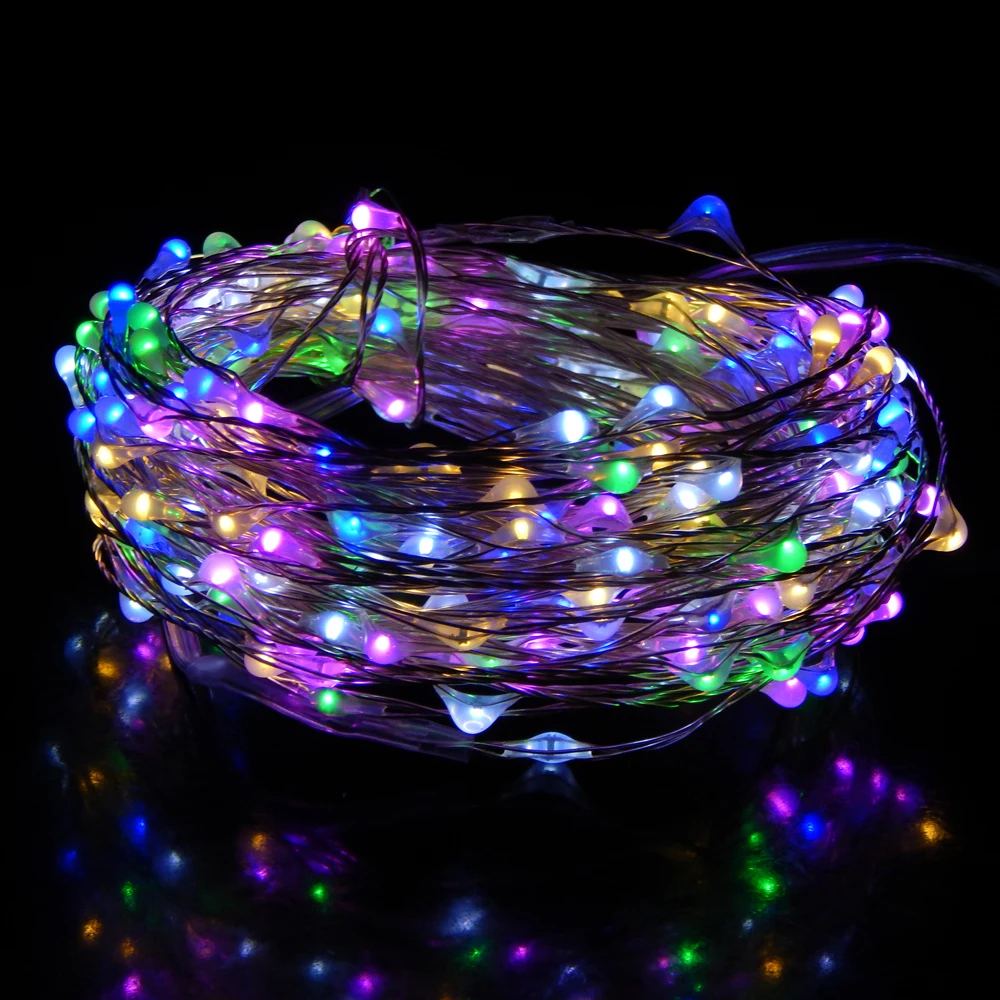 

5 Modes 12M 240Leds 6AA Battery Operated Silver Wire Led String Lights Waterproof Christmas Starry Fairy Lights