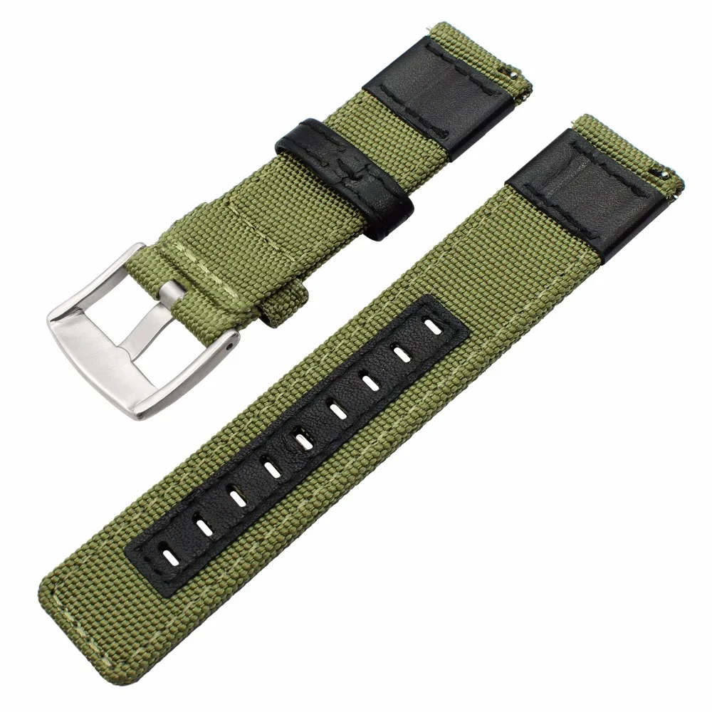 Ремешок для часов из нейлона и натуральной кожи 20 мм 22 24 мм|leather watchband|genuine leather
