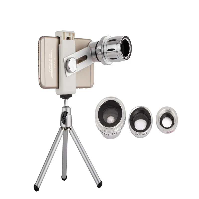 

Universal Mobile Phone Telescope 9in1 lens Telephoto External Smartphone Camera Lens+Photo Tripod for Sumsung H TC H uawei