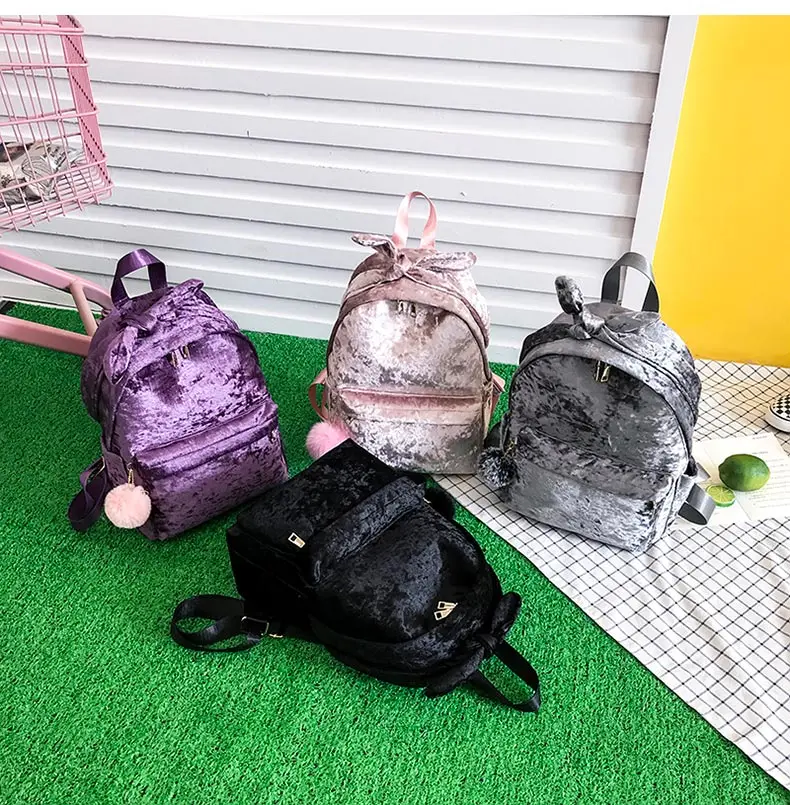 Брендовый милый женский рюкзак, велюровый рюкзак, бархатные школьные рюкзаки для девочек-подростков, повседневная вместительная сумка на плечо XA517WB