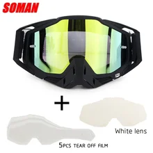 Soman Marca Lunettes Motocross Motor Delle Donne Degli Uomini di Occhiali Da Moto Casco Off-Road Unisex Corsa Sci Occhiali SM11