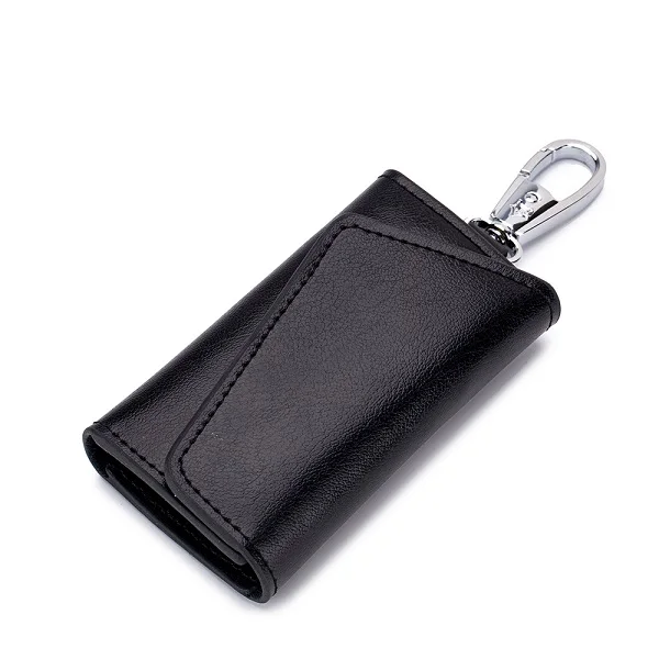 Lomelobo мужской кошелек для ключей из спилка Унисекс Многофункциональный кошелек-органайзер для ключей женский держатель для кредитных карт - Цвет: Black