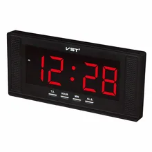 VST 2 in 1 Electronic LED wall table alarm clock with EU plug brief home decor